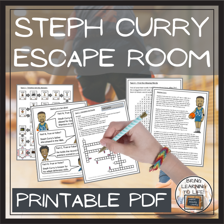 Steph Curry Escape Room | Social Studies & Sports Activity