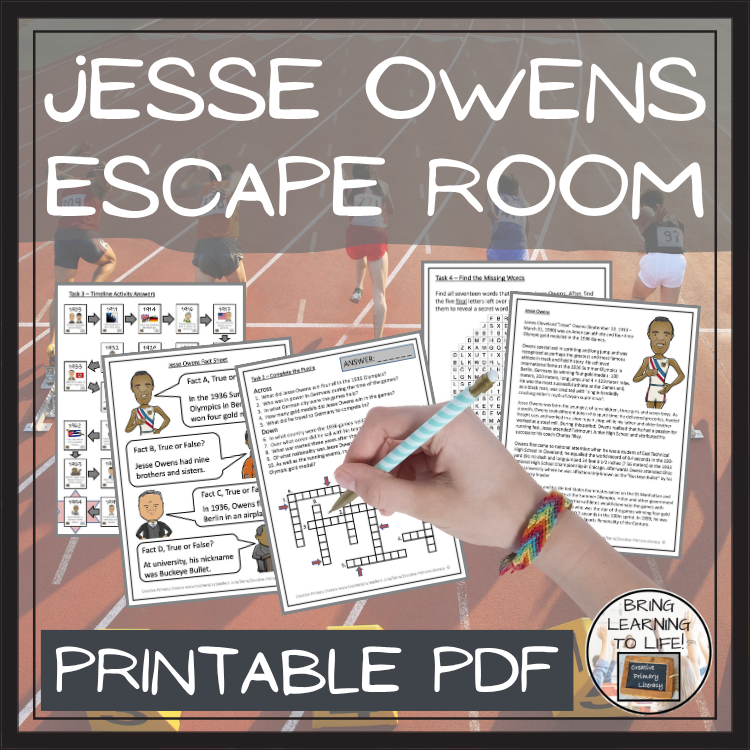 Jesse Owens Escape Room | Social Studies & Sports Activity