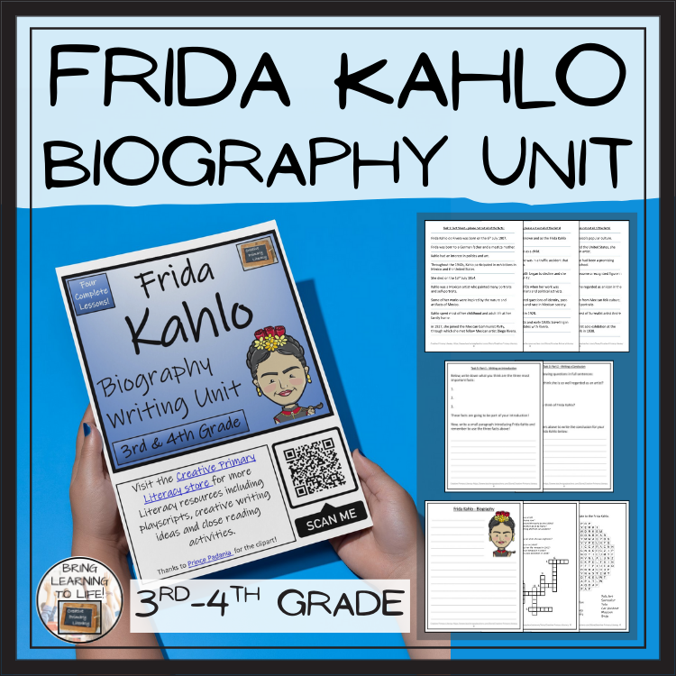 Frida Kahlo Biography Project & Writing Unit | 3rd Grade & 4th Grade