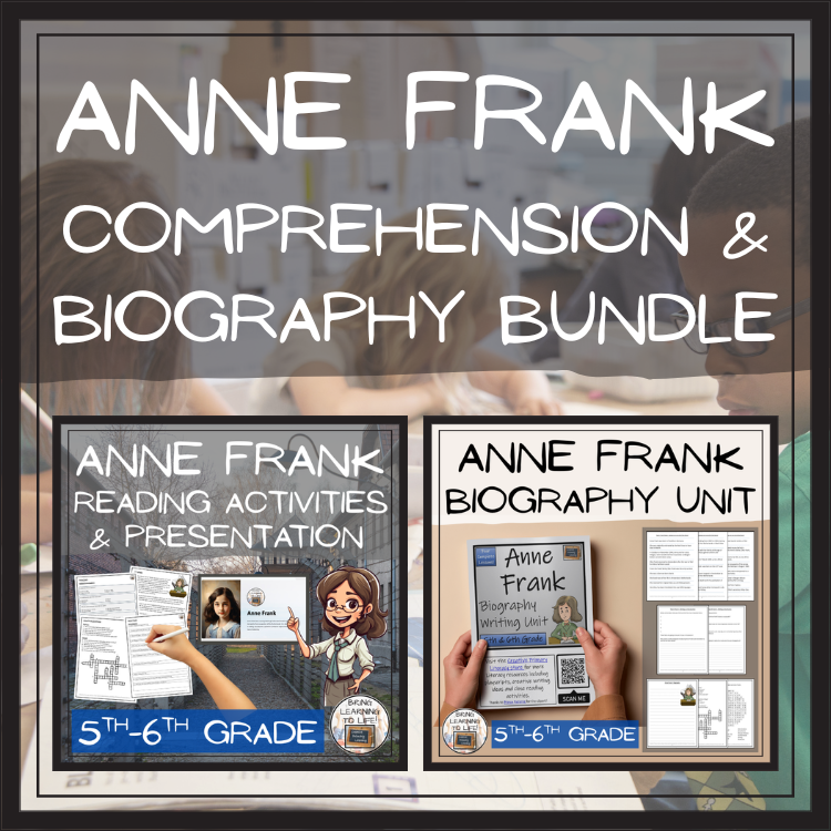 Anne Frank Close Reading & Biography Bundle | 5th Grade & 6th Grade