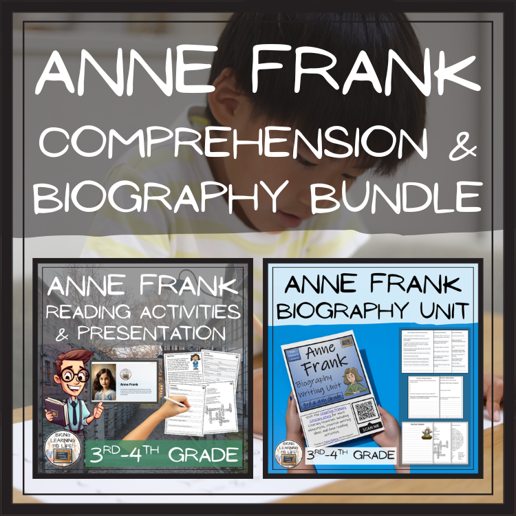 Anne Frank Close Reading & Biography Bundle | 3rd Grade & 4th Grade