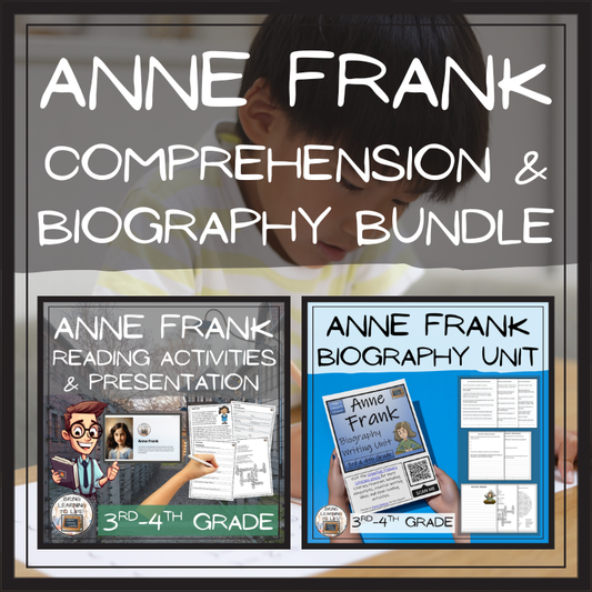 Anne Frank Close Reading & Biography Bundle | 3rd Grade & 4th Grade
