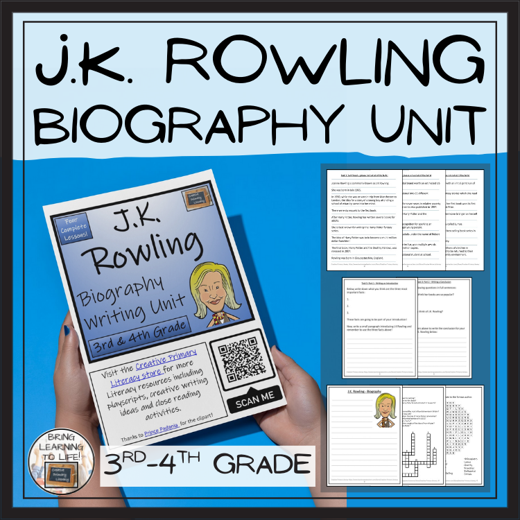J.K. Rowling Biography Project & Writing Unit | 3rd Grade & 4th Grade