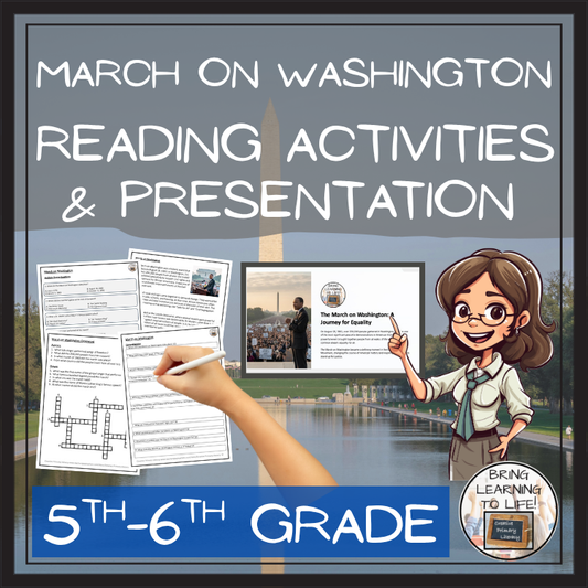 March on Washington Close Reading Comprehension Activities | 5th & 6th Grade