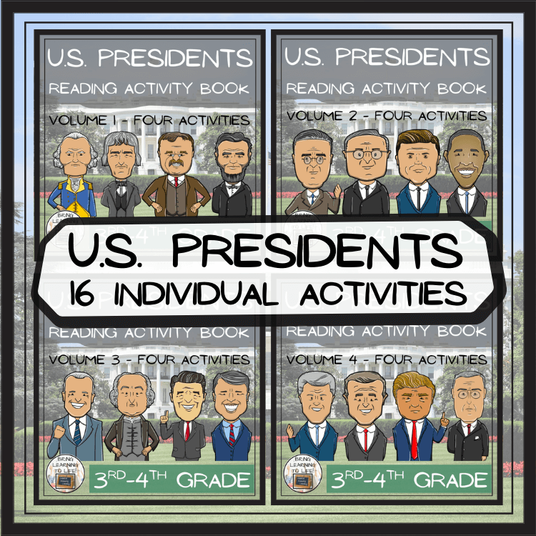 American Presidents Close Reading Comprehension Mega Bundle | 3rd-4th Grade