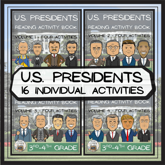 American Presidents Close Reading Comprehension Mega Bundle | 3rd-4th Grade