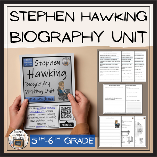 Stephen Hawking Biography Project & Writing Unit | 5th Grade & 6th Grade