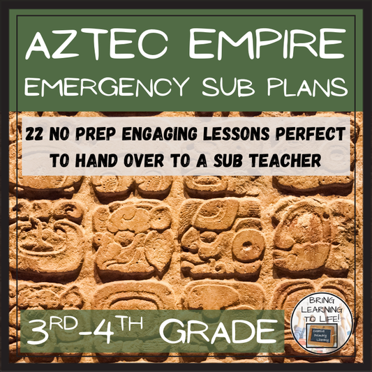 Emergency Sub Plans | Aztec Empire Bundle | 3rd Grade & 4th Grade