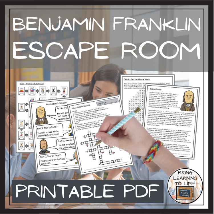 Benjamin Franklin Escape Room | Social Studies & History Activity