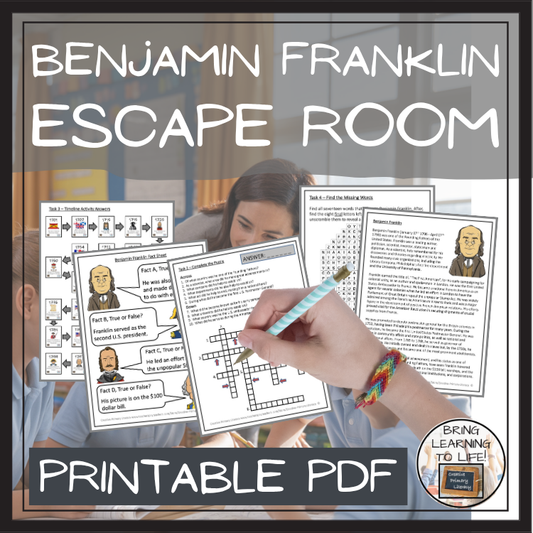 Benjamin Franklin Escape Room | Social Studies & History Activity
