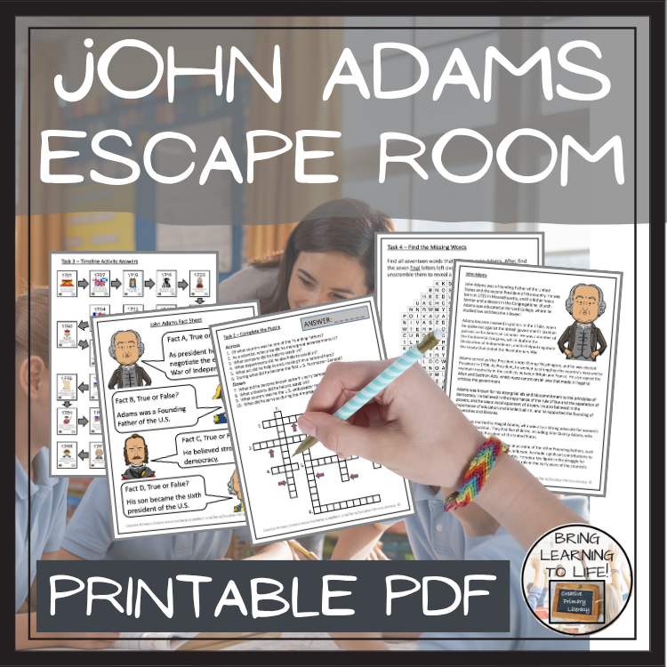 John Adams Escape Room | Social Studies & History Activity