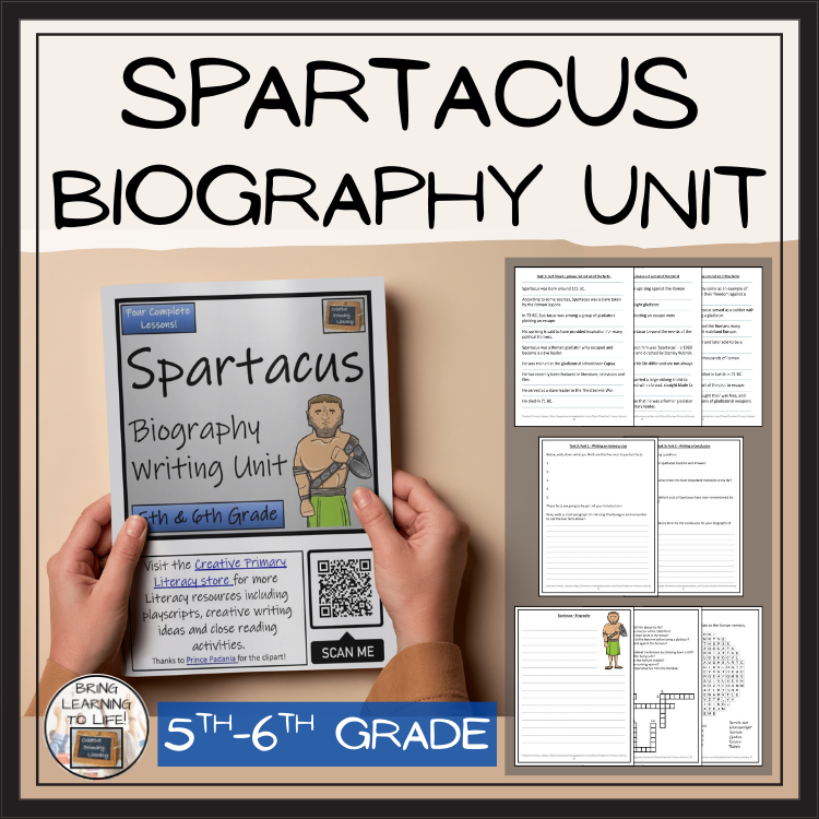 Spartacus Biography Project & Writing Unit | 5th Grade & 6th Grade