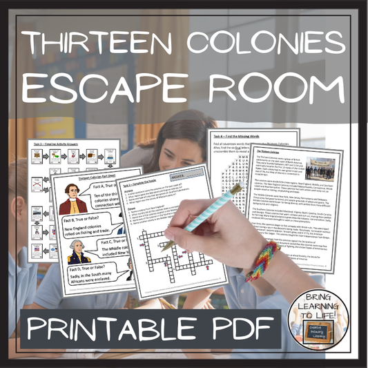 Thirteen Colonies Escape Room | Social Studies & History Activity