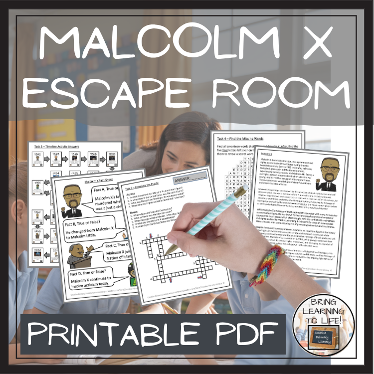 Malcolm X Escape Room | Social Studies & History Activity
