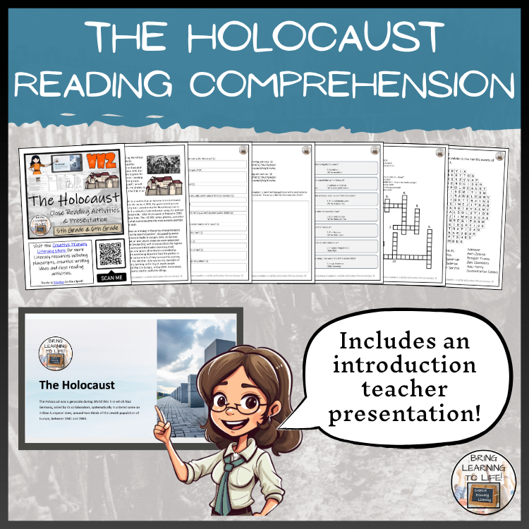 Holocaust of World War II Close Reading Comprehension | 5th Grade & 6th Grade
