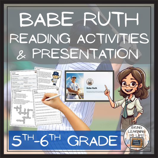 Babe Ruth Close Reading Comprehension Activities | 5th Grade & 6th Grade