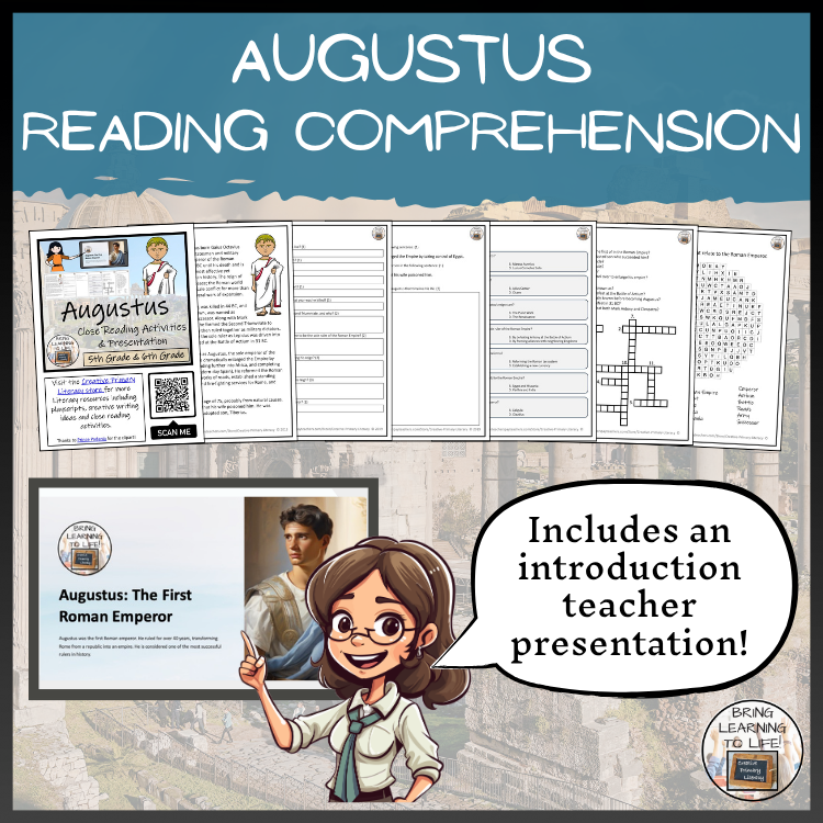 Augustus Close Reading Comprehension Activities | 5th Grade & 6th Grade