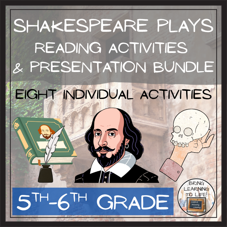 Shakespeare's Plays Close Reading Comprehension Bundle | 5th & 6th Grade