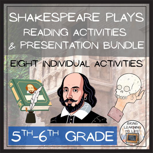 Shakespeare's Plays Close Reading Comprehension Bundle | 5th & 6th Grade