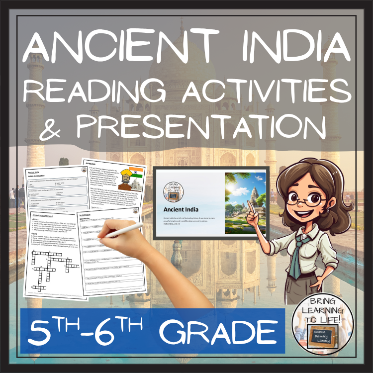 Ancient India Close Reading Comprehension Activities | 5th Grade & 6th Grade