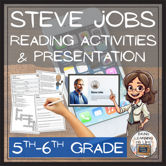 Steve Jobs Close Reading Comprehension Activities | 5th Grade & 6th Grade