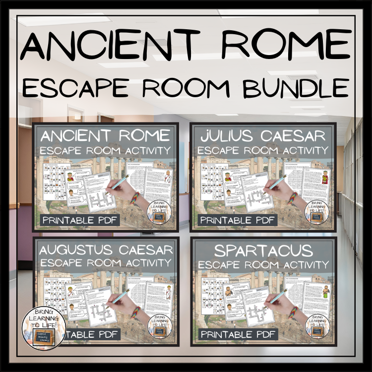 Ancient Rome Escape Room Activity Bundle | 5th Grade & 6th Grade