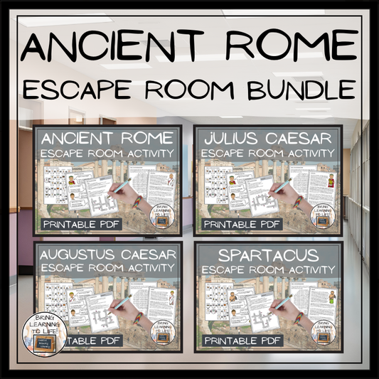 Ancient Rome Escape Room Activity Bundle | 5th Grade & 6th Grade