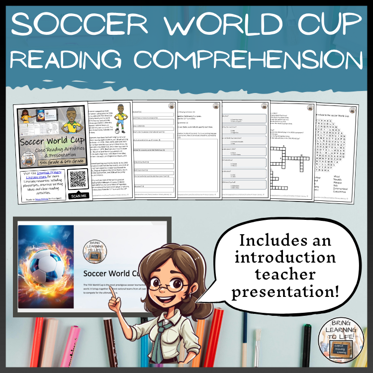 Soccer World Cup Close Reading Comprehension Activity | 5th Grade & 6th Grade