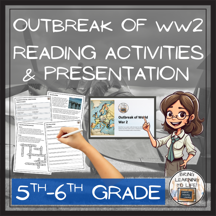 Outbreak of World War 2 Close Reading Comprehension Activity | 5th & 6th Grade
