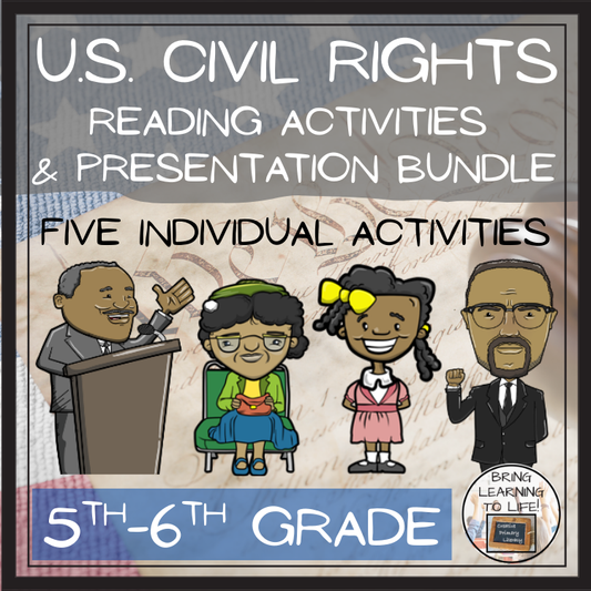 Civil Rights Movement Close Reading Comprehension Bundle | 5th Grade & 6th Grade