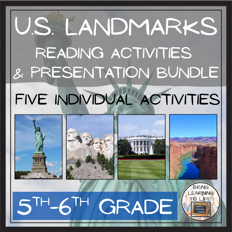U.S. Landmarks Close Reading Comprehension Bundle | 5th & 6th Grade