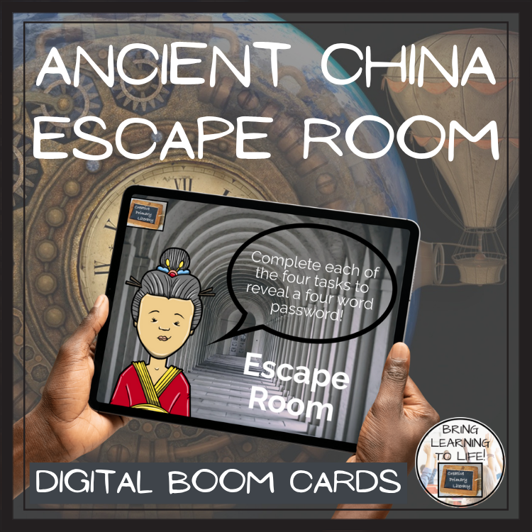 Ancient China BOOM Cards Escape Room | Digital ELA Reading Activity