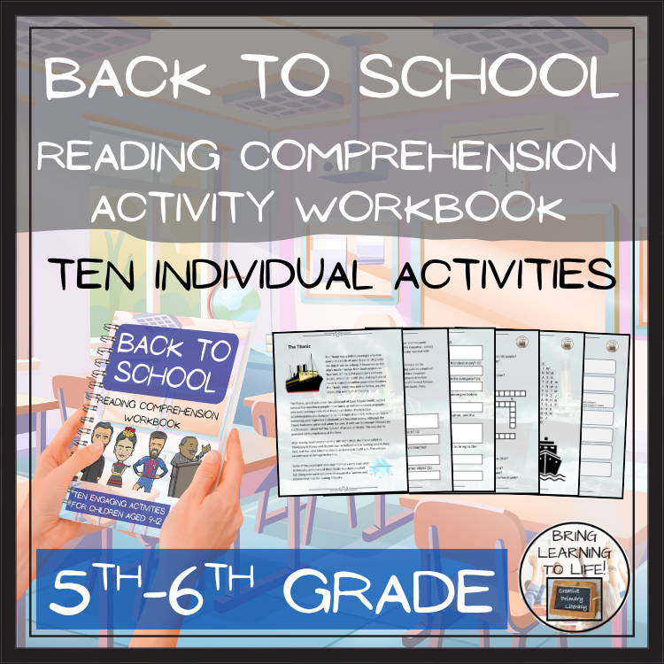 Back to School Reading Comprehension Workbook | 5th-6th Grade