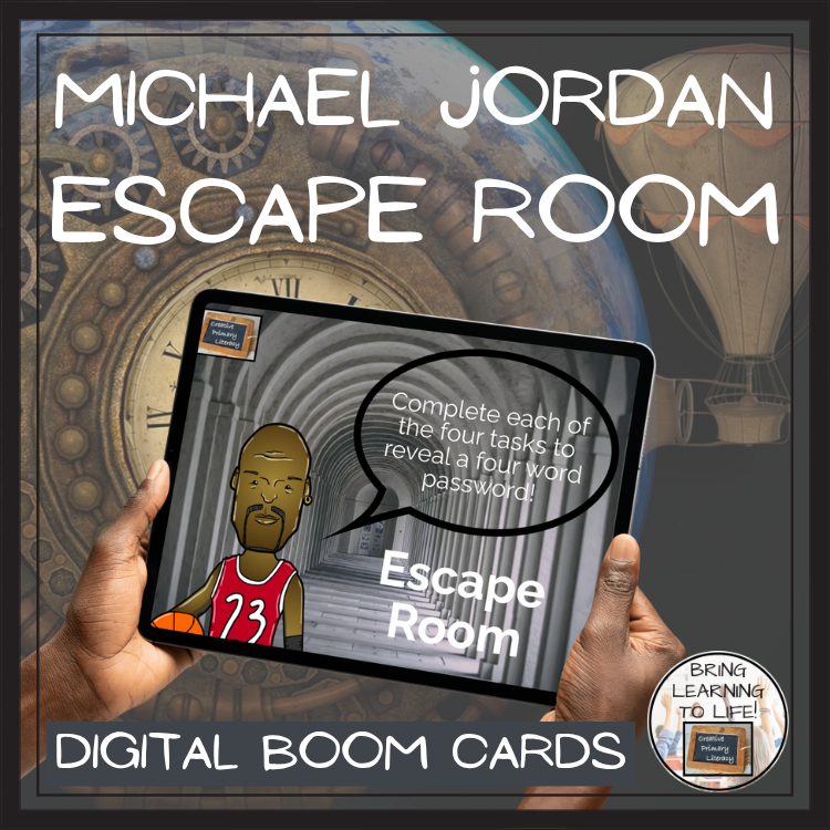 Michael Jordan BOOM Cards Escape Room | Digital ELA Reading Activity