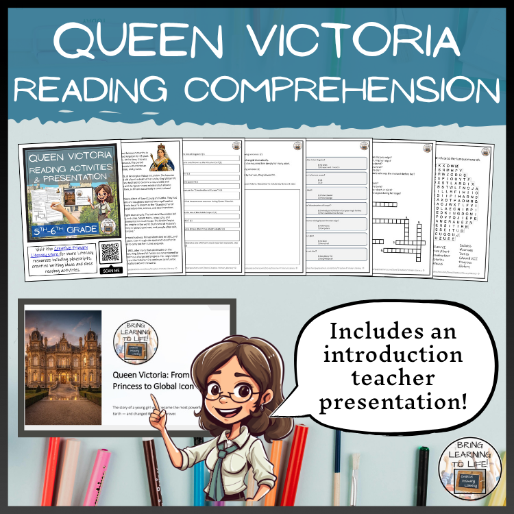 Queen Victoria Close Reading Passage & Comprehension Activities | 5th-6th Grade