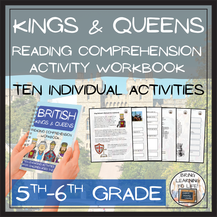 Kings and Queens Reading Comprehension Workbook | 5th-6th Grade