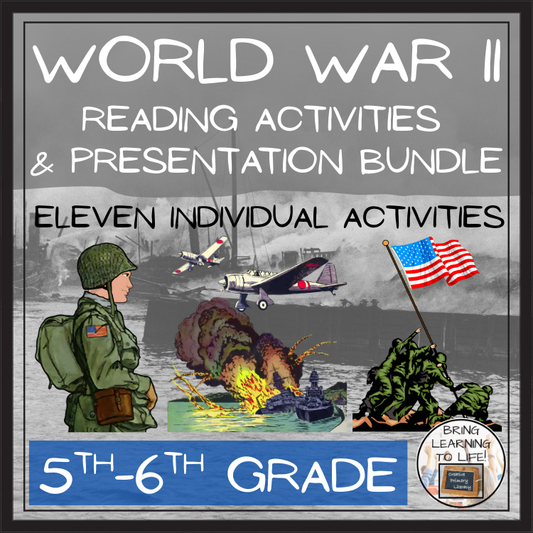 World War II Close Reading Comprehension Activity Bundle | 5th-6th Grade