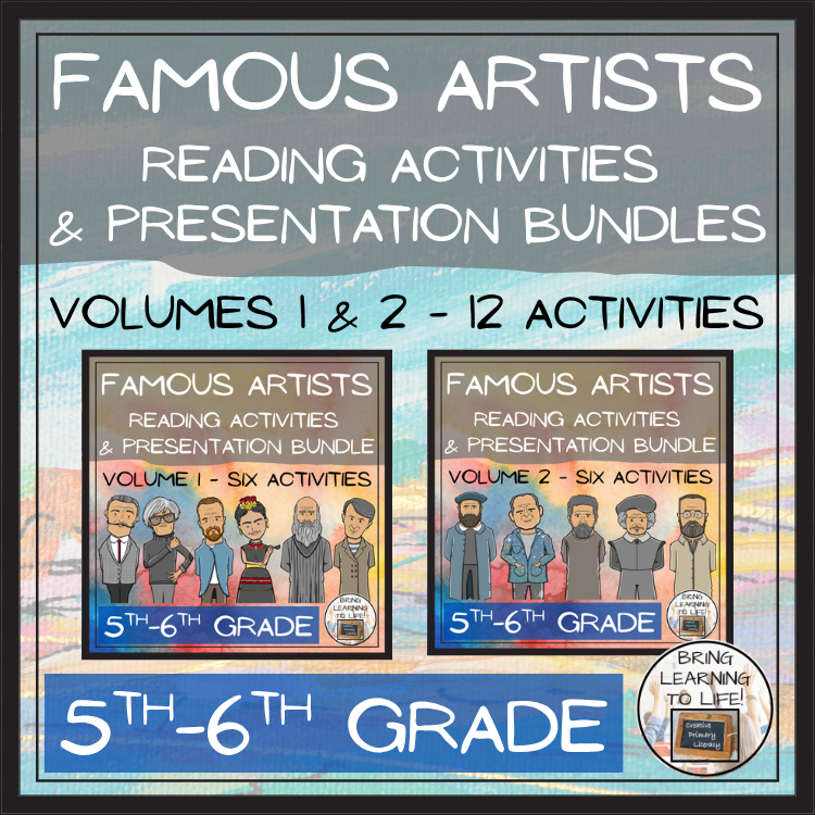 Famous Artists Close Reading Comprehension Mega Bundle | 5th & 6th Grade