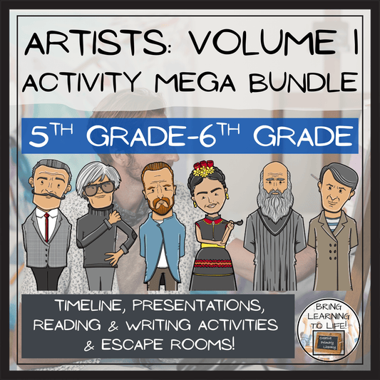 Famous Artists Activity Mega Bundle Volume 1 | 5th-6th Grade