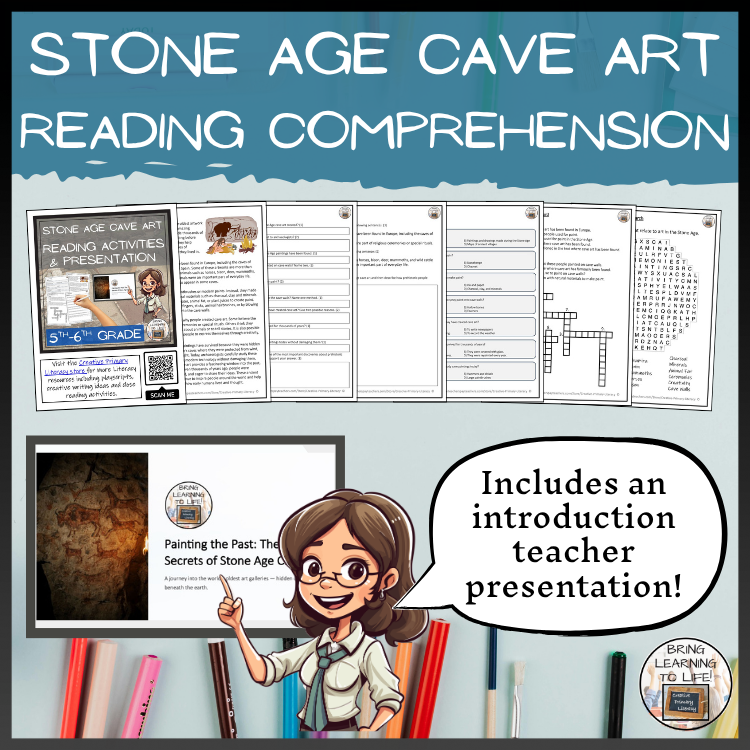 Stone Age Cave Art Close Reading Comprehension Activities | 5th-6th Grade