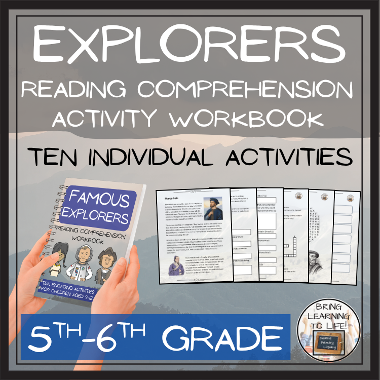 Famous Explorers Reading Comprehension Workbook | 5th-6th Grade