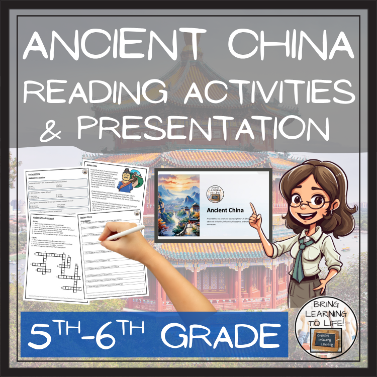 Ancient China Close Reading Comprehension Activities | 5th Grade & 6th Grade