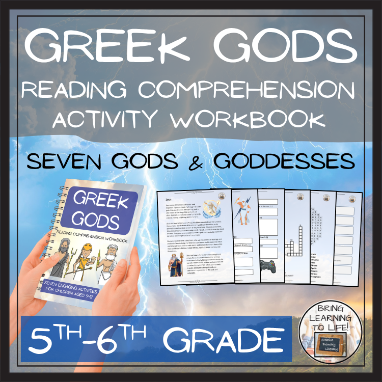 Greek Gods Reading Comprehension Workbook | 5th-6th Grade