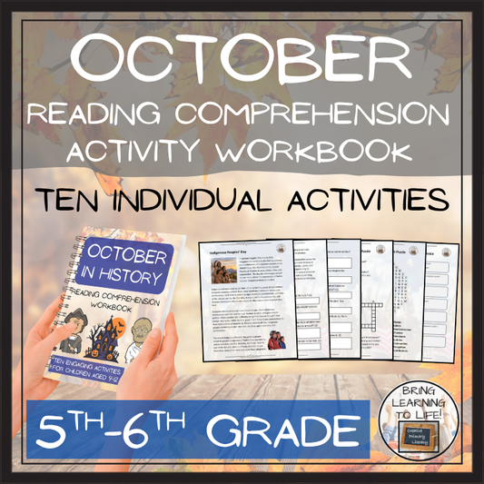 October in History Reading Comprehension Workbook | 5th-6th Grade