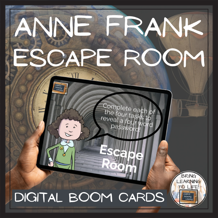 Anne Frank BOOM Cards Escape Room | Digital ELA Reading Activity