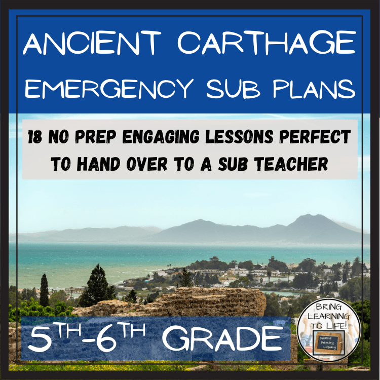 Emergency Sub Plans | Ancient Carthage Bundle | 5th Grade & 6th Grade