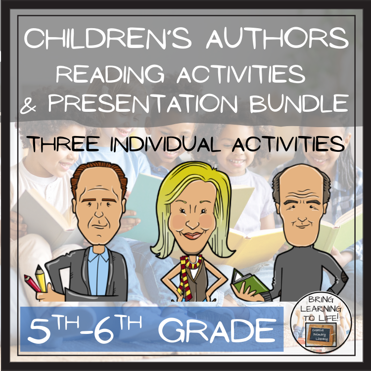 Famous Authors Close Reading Comprehension Activity Bundle | 5th & 6th Grade