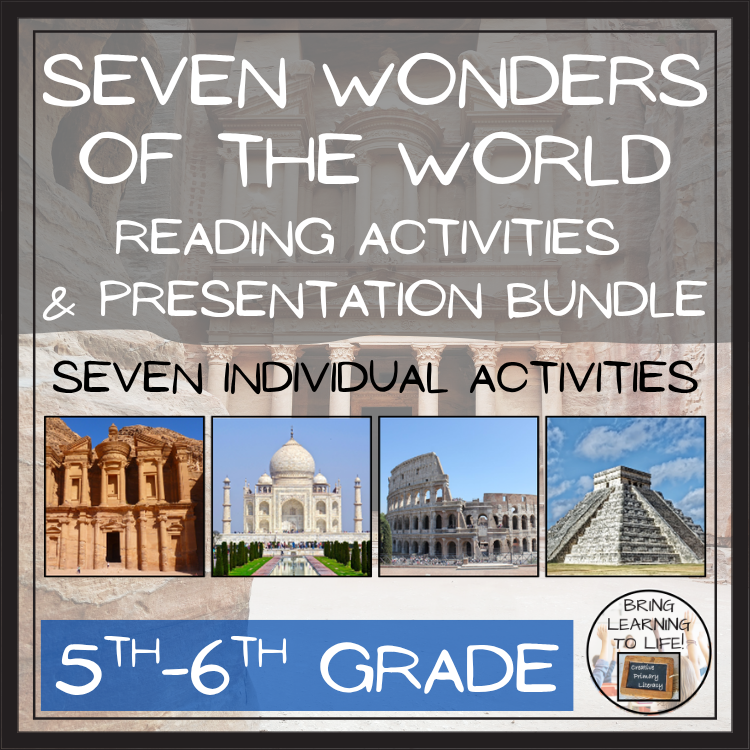 Seven Wonders of the World Close Reading Comprehension Bundle | 5th & 6th Grade