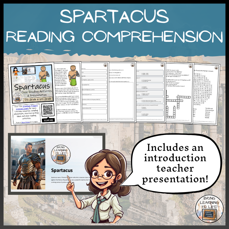 Spartacus Close Reading Comprehension Activity | 5th Grade & 6th Grade