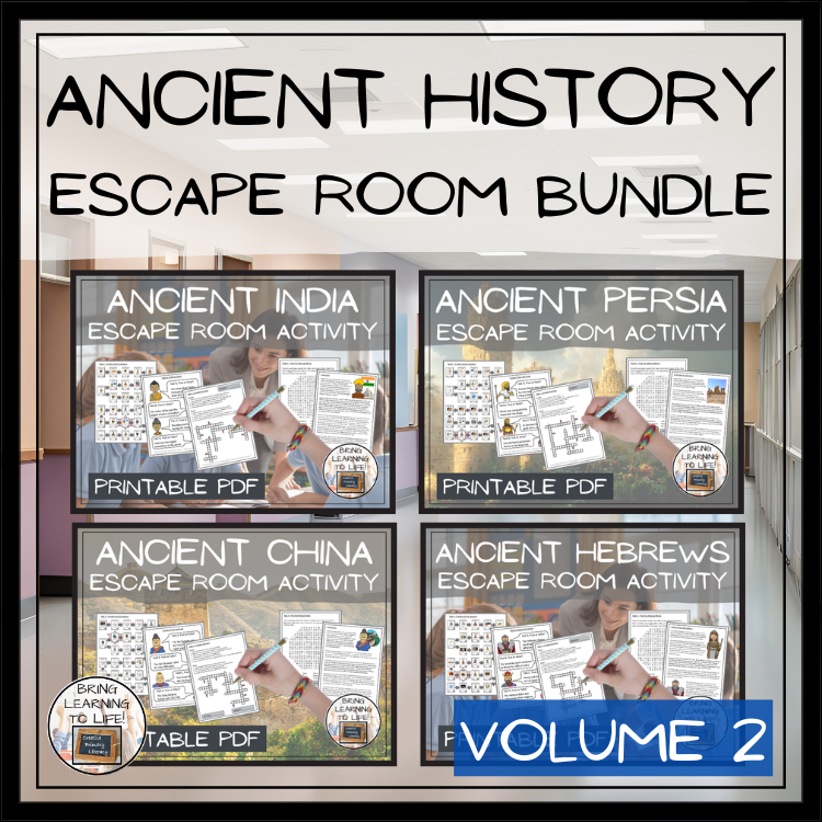 Ancient Civilizations Escape Room Activity Bundle Volume 2 | 5th & 6th Grade